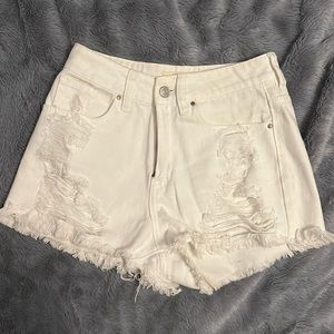 Used. Pacsun high waisted mom short white distressed jean short.